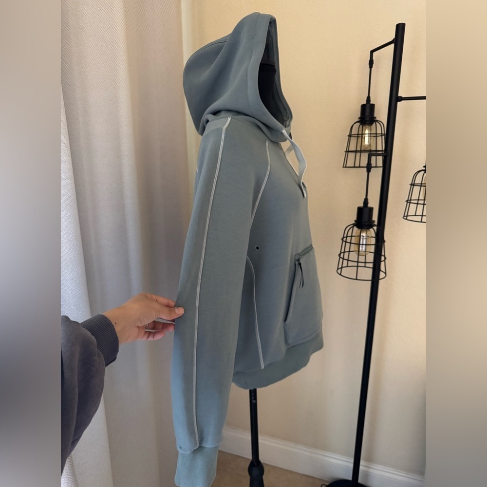 Athleta x Allyson Felix Sage Green Hoodie Small Zip Pocket Athleisure Pullover - Picture 6 of 11
